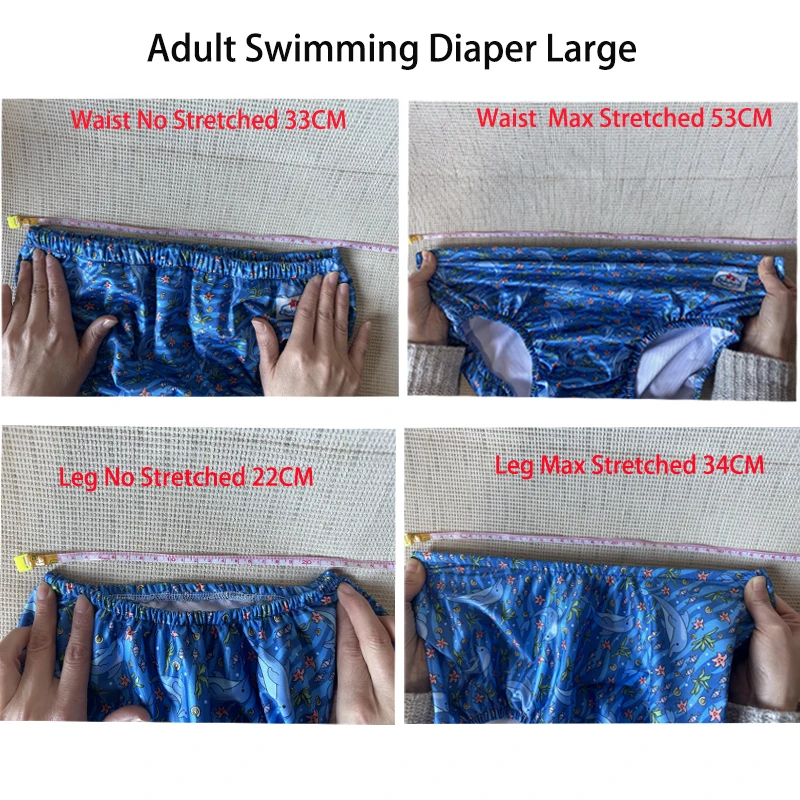 2024 Large Size 4 Adult Swimming Pool Underwear Waterproof Adult Swim Diaper Nappy Pants For Special Need Adult Men Women Abdl