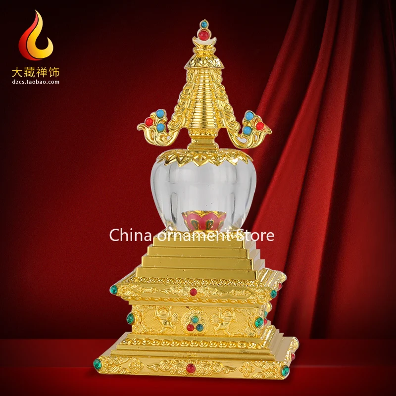Дазанг Дзен Украшение Кристалл Ступа Ступа Орнамент Тибетская Тантра Будда Позолоченный Бодхи Пагода Пагода