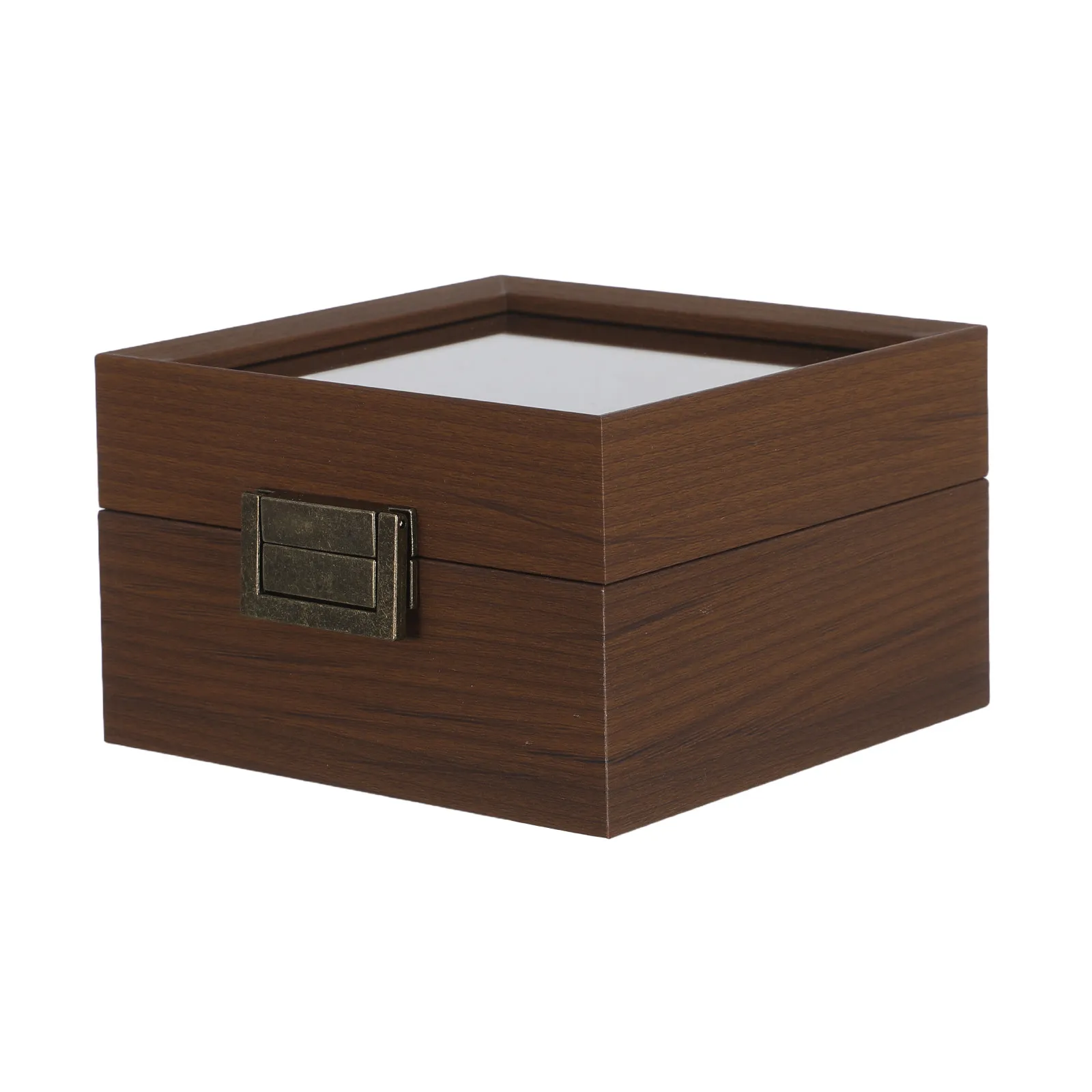 Single Walnut Wooden Watch Box Premium Wood Display Organizer Small Vintage Wristwatch Storage Compact Travel Case