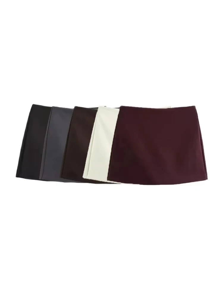 Hohe Taille Solide Skort für Frauen Mode Seite Zipper Weibliche Shorts Röcke Mujer