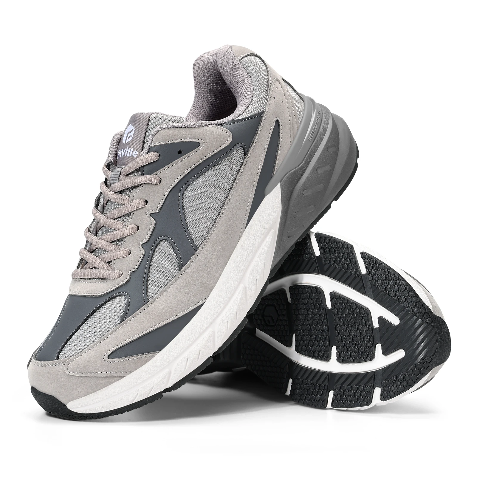 FitVille Wide Walking Shoes For Men Arch Support Wide Width Lightweight Non‑Slip Comfort Cushion Sneakers For Swollen Feet Neuropathy Plantar Fasciitis