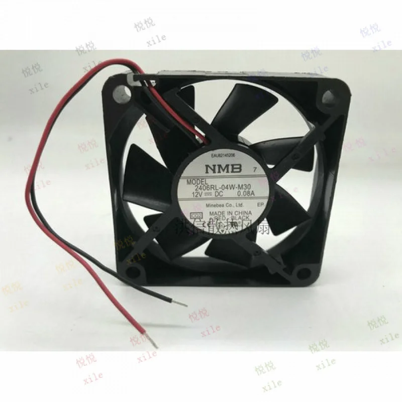 

L+ 1pcs for NMB 2406RL-04W-M30 6015 12V 0.08A 6CM 2-wire silent cooling fan