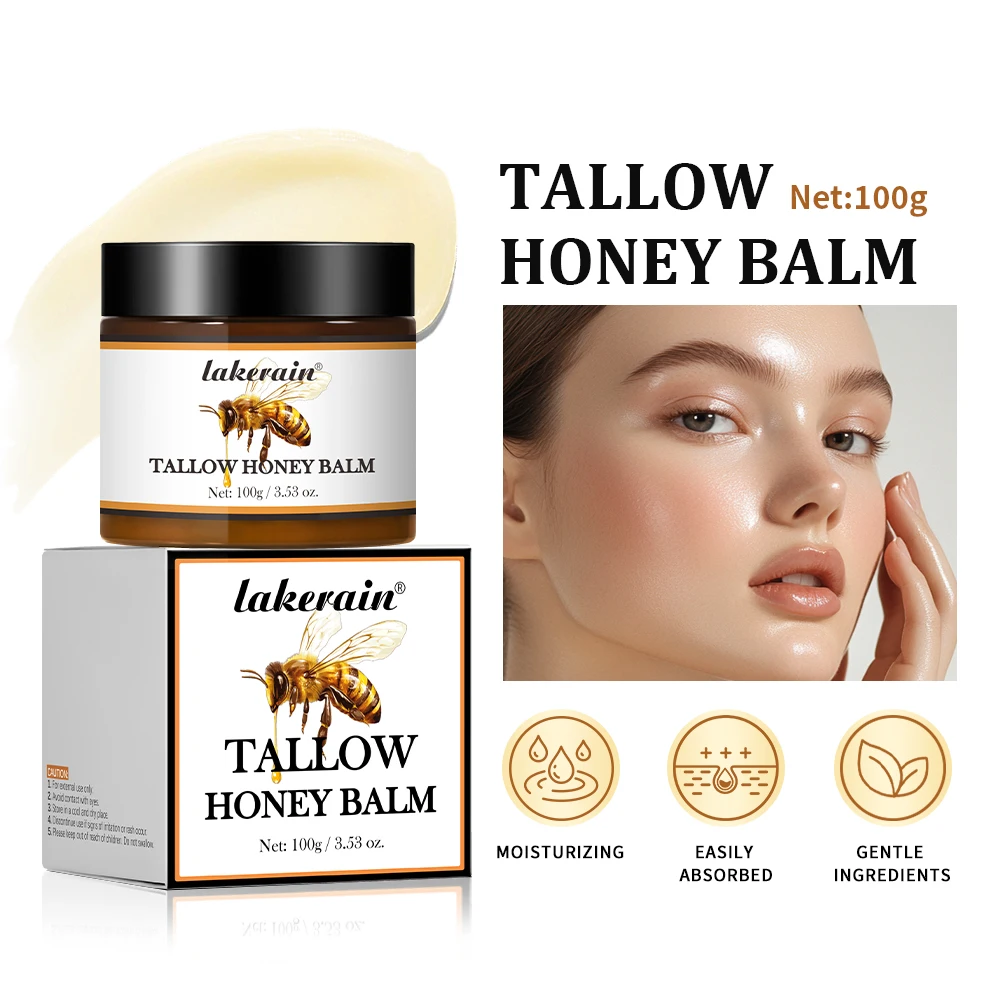 Honey Tallow Balm for Face Natural Handmade Lotion Whipped Beef Tallow Cream for Face & Body Sensitive Skin for Men & Women view 2