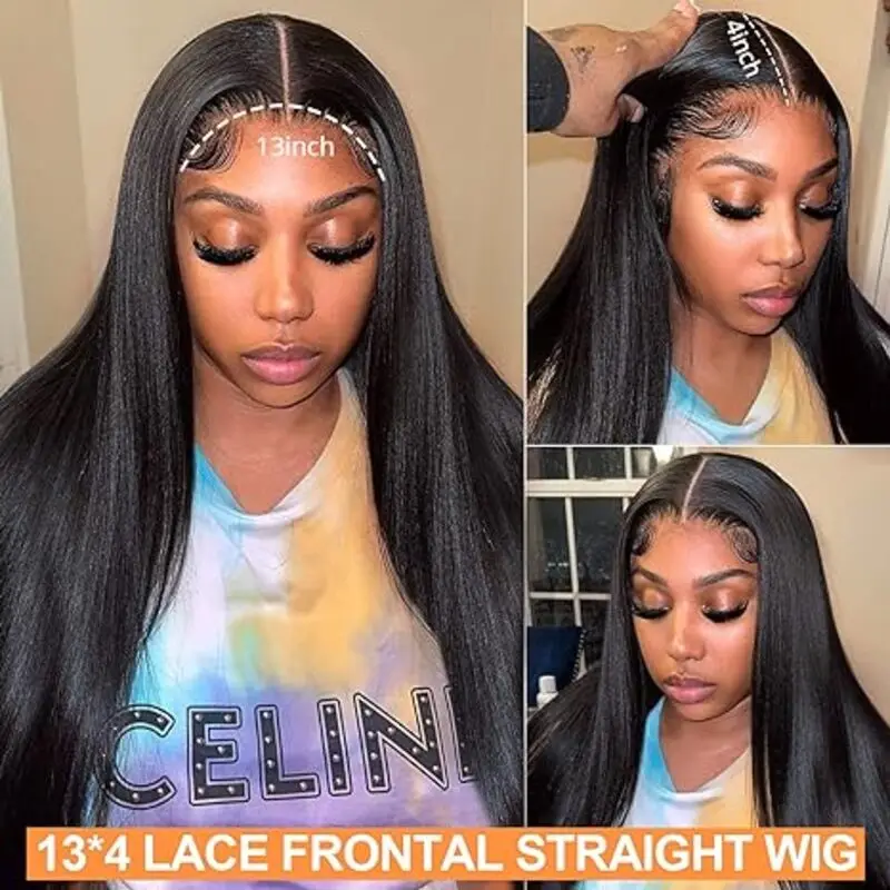 human hair hd lace frontal wigs 13x6 30 inch bone straight 100% brazilian Black natural choice for women cheap on sale clearance