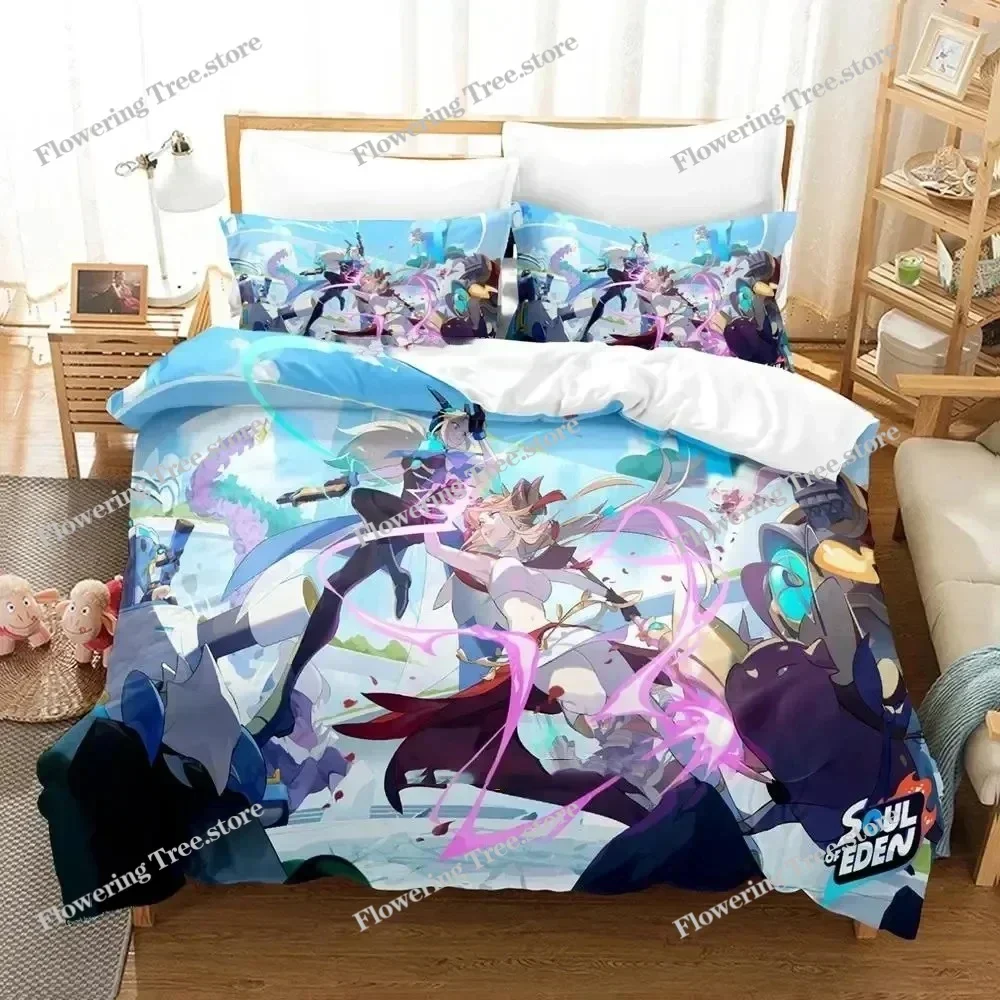 

Anime Game Soul of Eden Bedding Set Duvet Cover Bed Set Quilt Cover Pillowcase Comforter king Queen Size Boys Adult Bedding Set