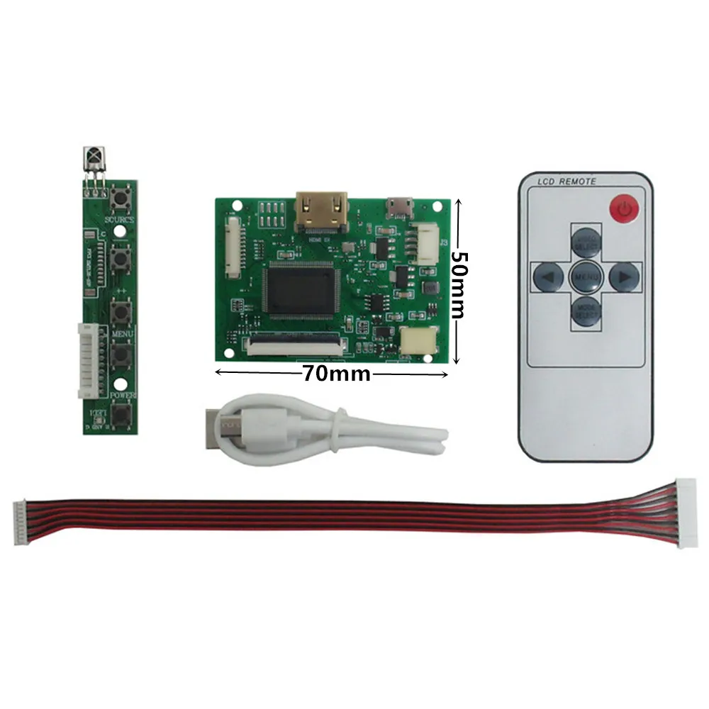 10.1 بوصة 1024*600 شاشة عرض LCD TFT مراقب مع البعيد سائق لوحة تحكم HDMI-متوافق ل التوت البرتقالي Pi 3