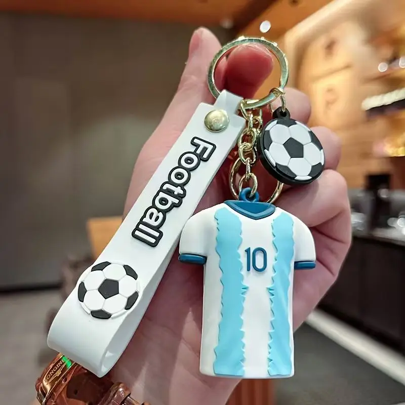 Football Jersey Keychain Combo Set of 3 – Soccer Jersey Keyrings | Football Fan Gift, Sports Keychain for Boys & Men