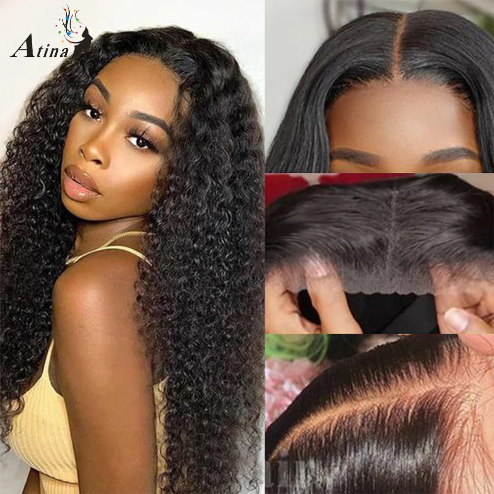 Fake Scalp Wear Go 13x6 HD Lace Frontal Wigs Human Hair Kinky Curly Glueless 5x5 Lace Closure Wig Transparent Summer Sale Atina