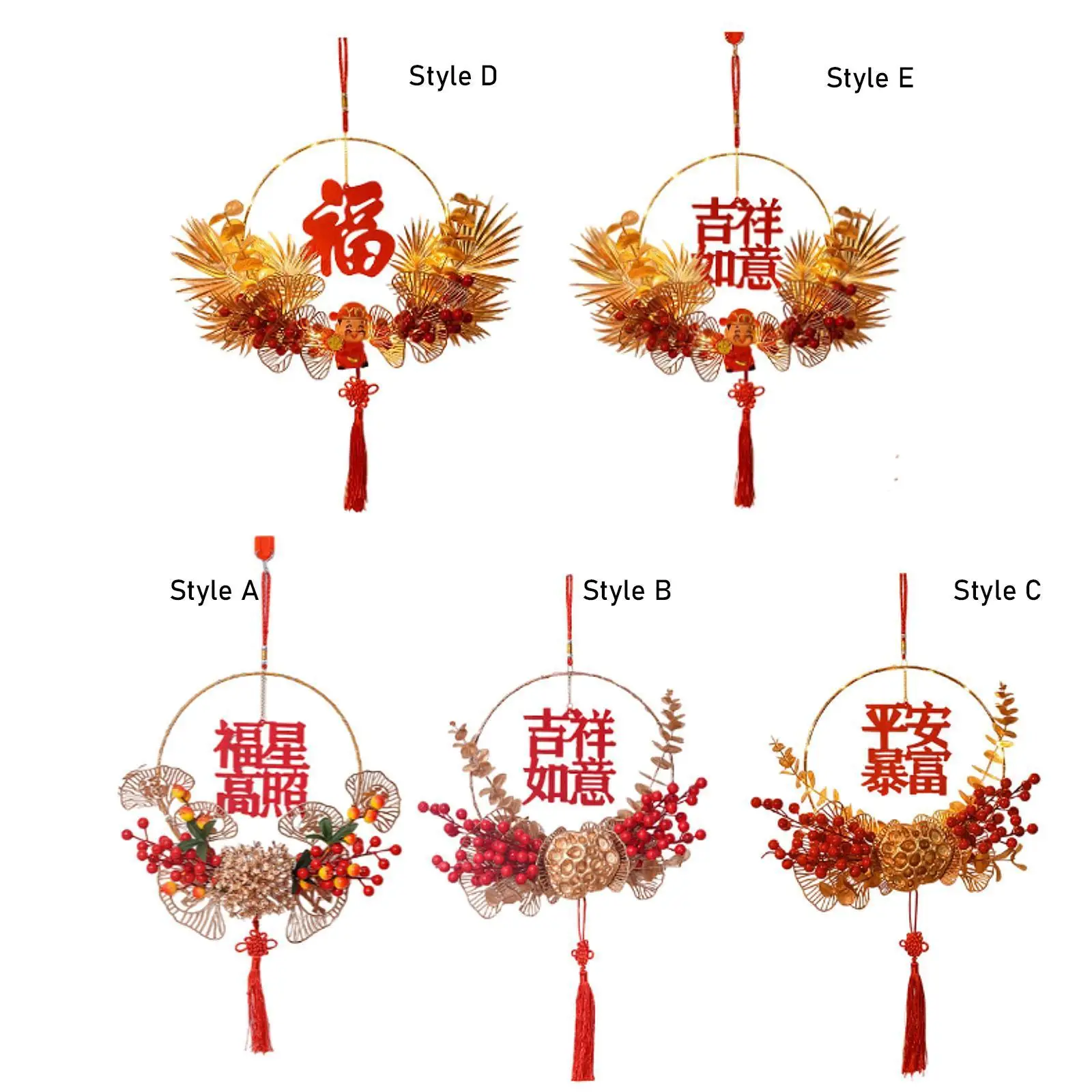 Chinese New Year Ornament Making Kit Hanging Decoration DIY Blessing Wreath,