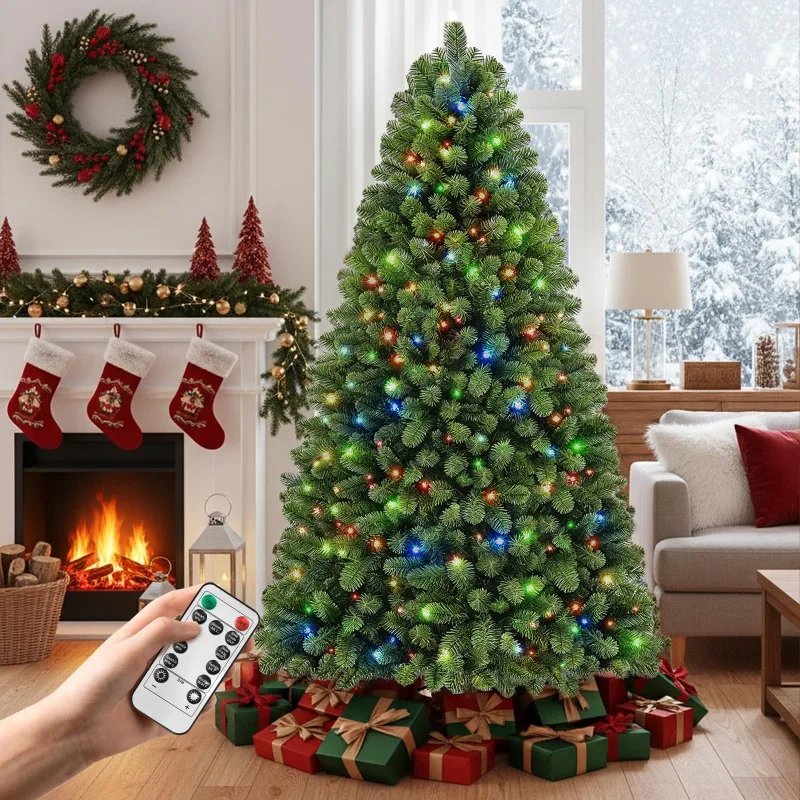 6ft Pre-Lit Christmas Tree with Remote Control for Home Decor
