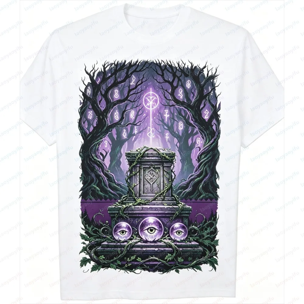 Mystical Dark Forest Graphic Print Men Summer Short Sleeve T-Shirt  Streetwear Soft Breathable Casual Stylish Fashion Clothing