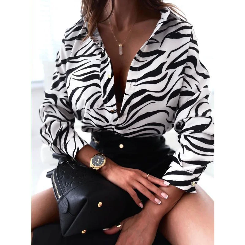 الربيع الصيف الأزهار طباعة طويلة Sve المرأة irt 2023 جديد Sle البوليستر مطاطا الألياف عبر الحدود Faion بلوزة للسيدات