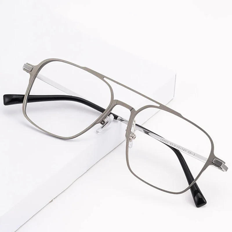 

Pure Titanium Eyeglasses Aluminum Magnesium Alloy Frame Eyewear Polygonal Glasses Super Light Frame Business Style Man and Woman