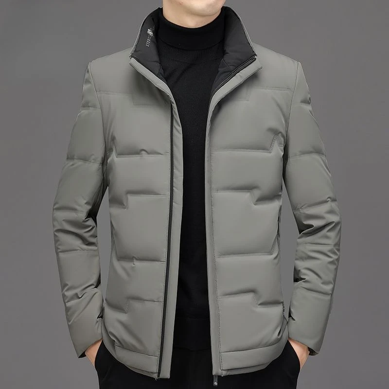 Doudoune courte pour hommes, manteau d'hiver, parka grande taille, vêtements d'extérieur épais et chauds, col montant, pardessus d'âge moyen, mode, nouveau, 2023