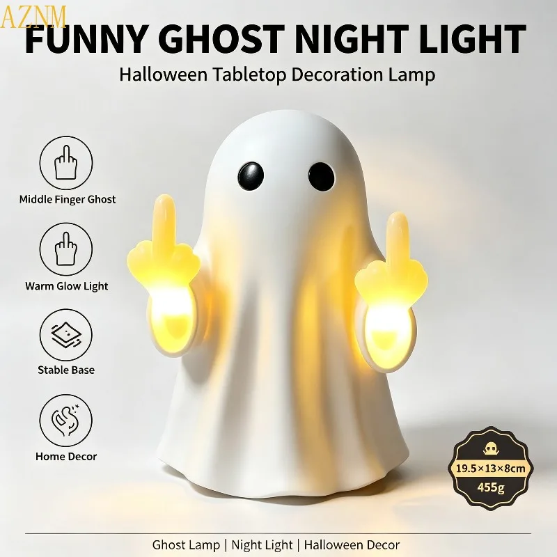 Halloween-Hängegeist LED-Nachtlicht, batteriebetriebenes leuchtendes Geister-Ornament für Veranda, Balkon, Schlafzimmer, Innen- und Außenbereich, Atmosphäre, Partydekoration