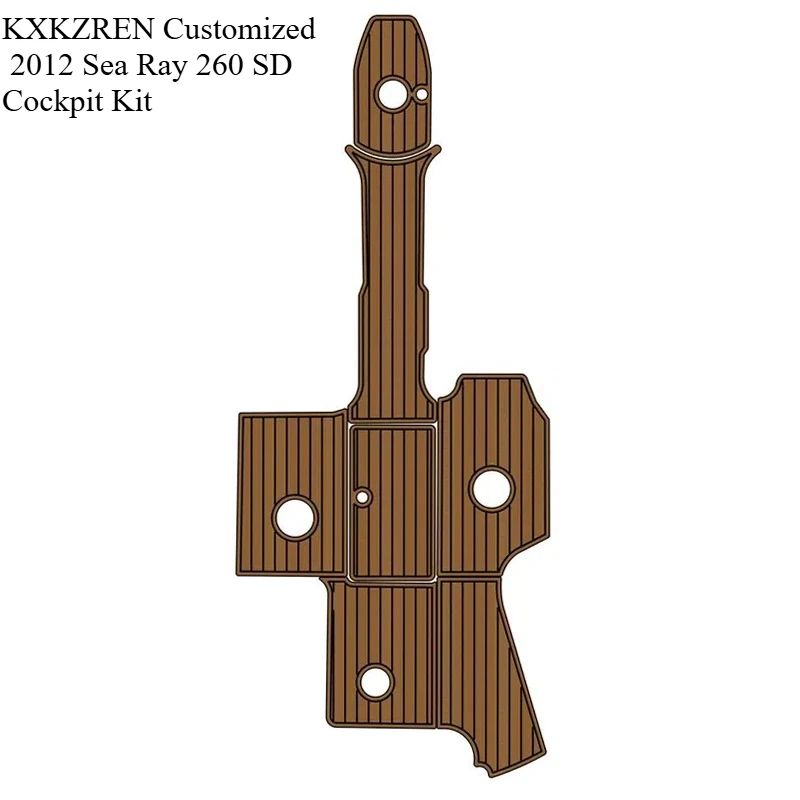 KXKZREN مخصص 2012 Sea Ray 260 SD طقم قمرة القيادة عدم الانزلاق إيفا رغوة وسادة الأرضيات كاياك ذاتية اللصق فو خشب الساج التزيين ورقة