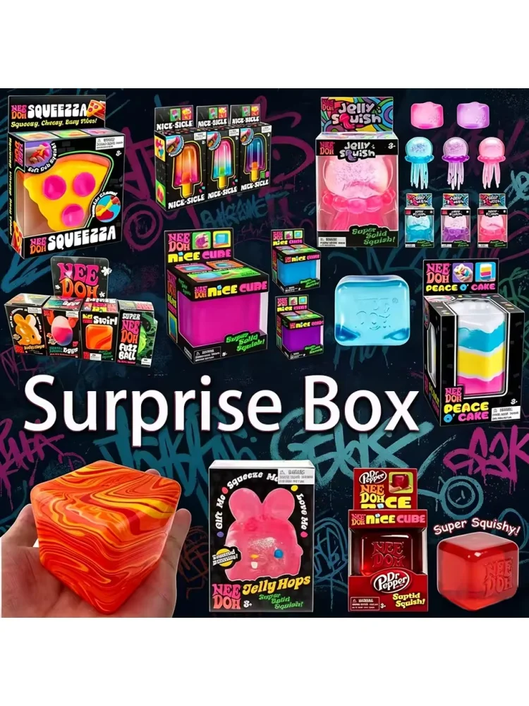 Hot Blind Box Mystery Kawaii Cat Paw Mochi Squishy, Simulated Food Fidget Toy, Cute Squeeze Foot Toy Antistress Stress-Relief