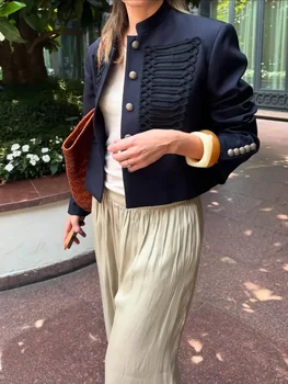 Chic Single-breasted Women's Jackets Long Sleeve O-neck Solid Female Coats 2026 Spring New Street Fashion Loose Lady Outwears 5