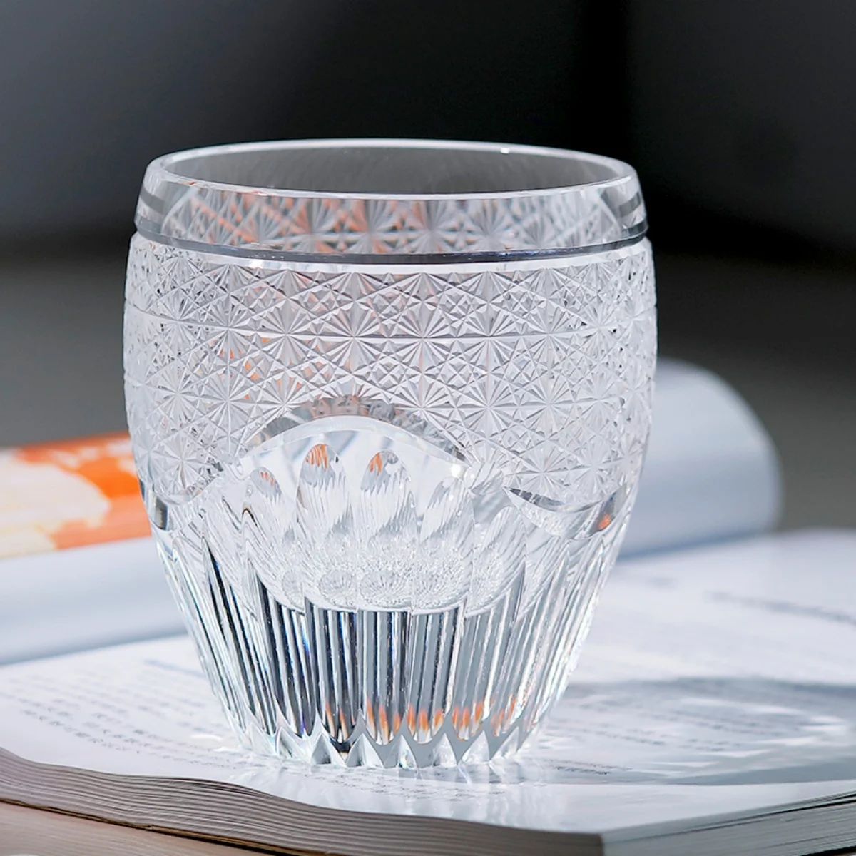 Luxury Japanese Style Edo Kiriko K9 Crystal Glass Whiskey Tumbler Handcrafts Crystal Rocks Tumblers Cocktail Glasses
