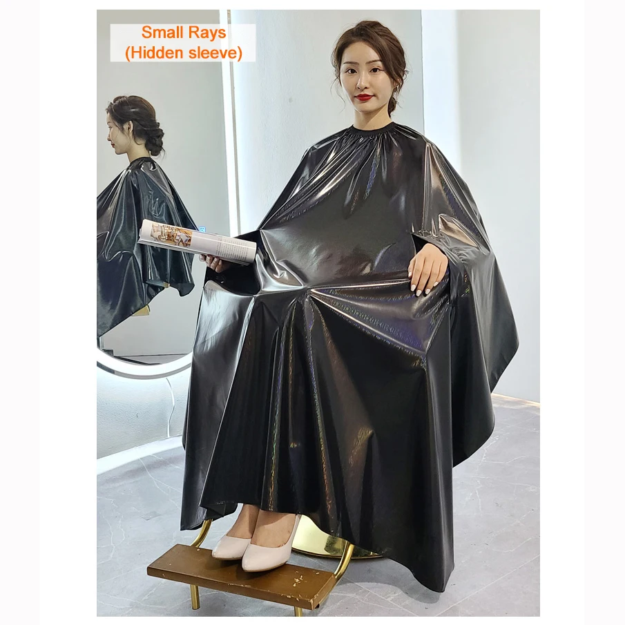 Waterproof Coating Dyeing Hair Capes Salon Hairdressing Cape Antifouling Hairstyling Customer Apron Glossy Cloth Gown 1737