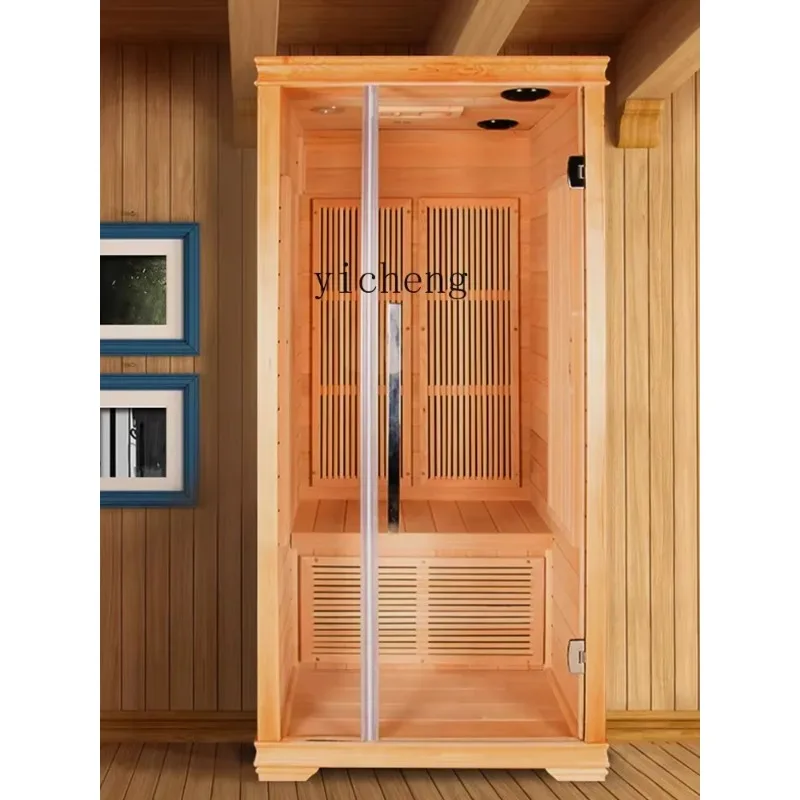 Ys-12 Double Sweat Room Fumigation Sauna Room Household Infrared Light Wave Solid Wood Sauna Box