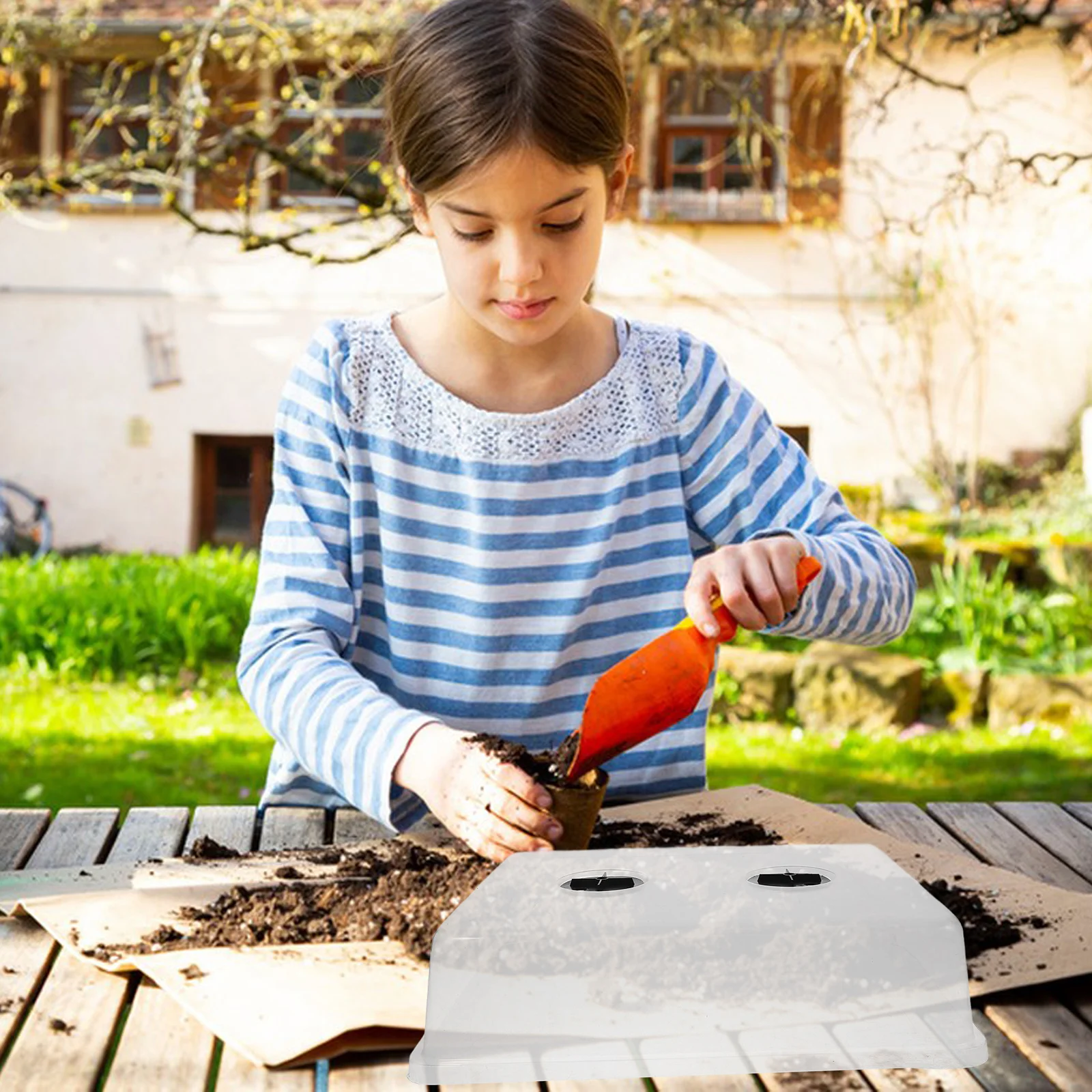 

2Pcs Heat Preservation Nursery Pot Lid Clear Reusable Plastic Humidity Dome for Plant Growth Monitoring Garden Moisturizing