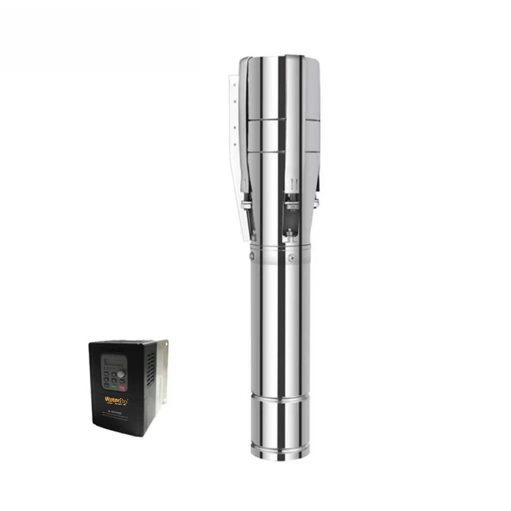 

Hot Sale WATERPRO High Pressure 6inch Stainless Steel 1.5Hp Solar Power Deep Well Pump Submersiblle