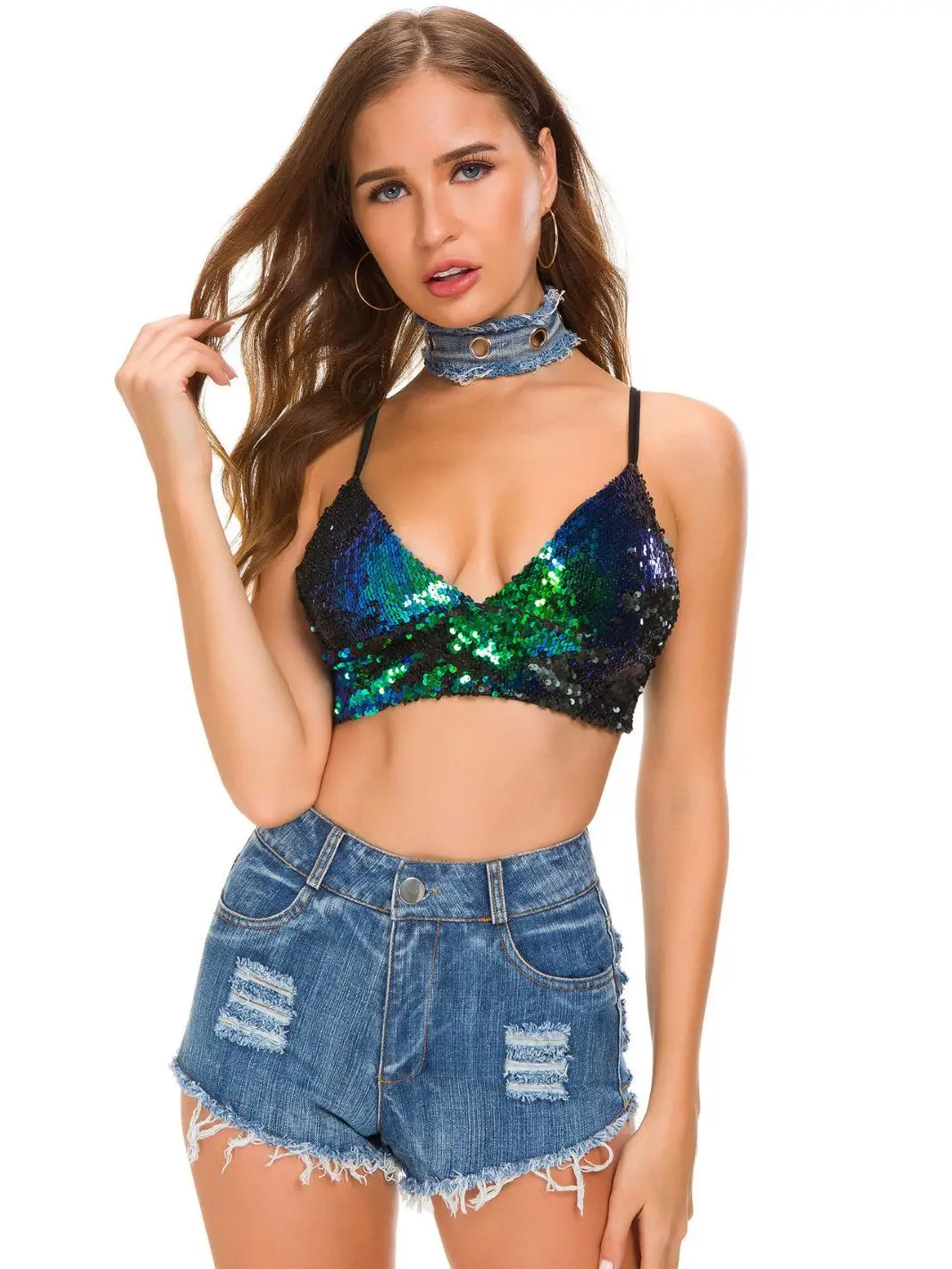 

672#New summer jean shorts hot pants European and American jeans nightclub women sexy high waist holes