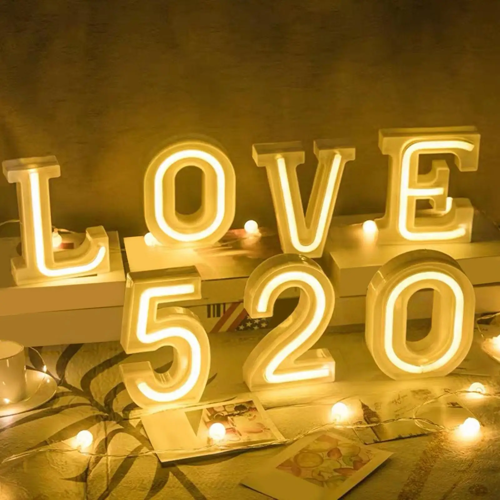 Number Neon Signs for Bedroom, Battery for Wall, Neon for Girls Number Sign for Birthday Anniversary