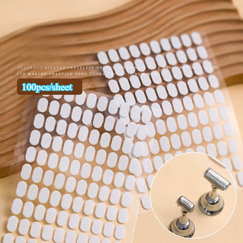 1000 قطعة اضغط على ضعف الجانب هلام الشريط-10 ورقة مسمار الغراء لاصق ملصقات واضحة مانيكير الفن عرض موقف ممارسة العرض