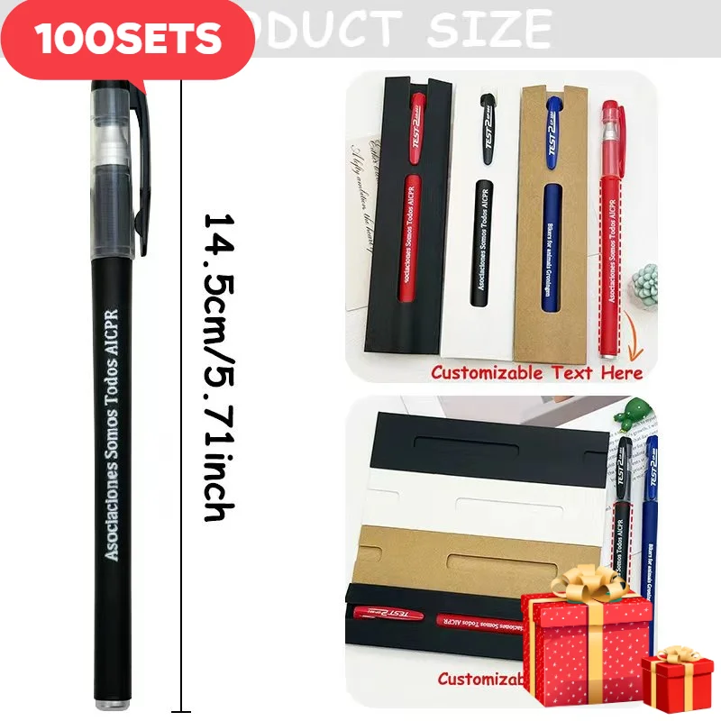 100Sets Customizable Gel Pens Set with Elegant Paper Box And Pen Case for Corporate Gifts Wedding Office Supplies Student Pens