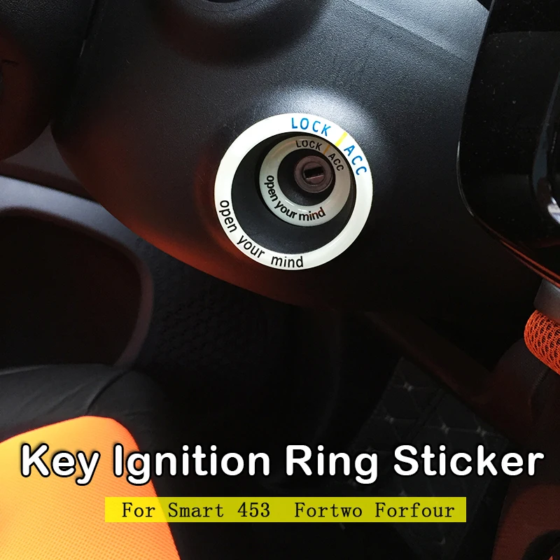Car Ignition Start Keyhole Decorative Ring Fluorescent Sticker For  Smart 453 Fortwo Forfour Interior Styling Products