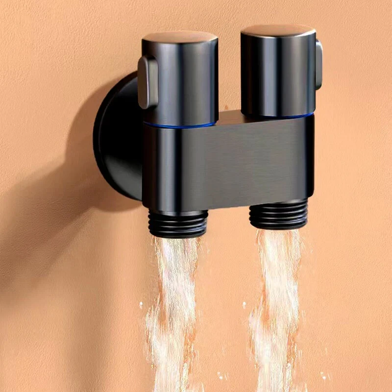 1-in-2-out dual control valve Wall Mounted Toilet Bidet Sprayer Set Brass 1 In 2 Out Water Divider Angle Valve Dual Control Bath