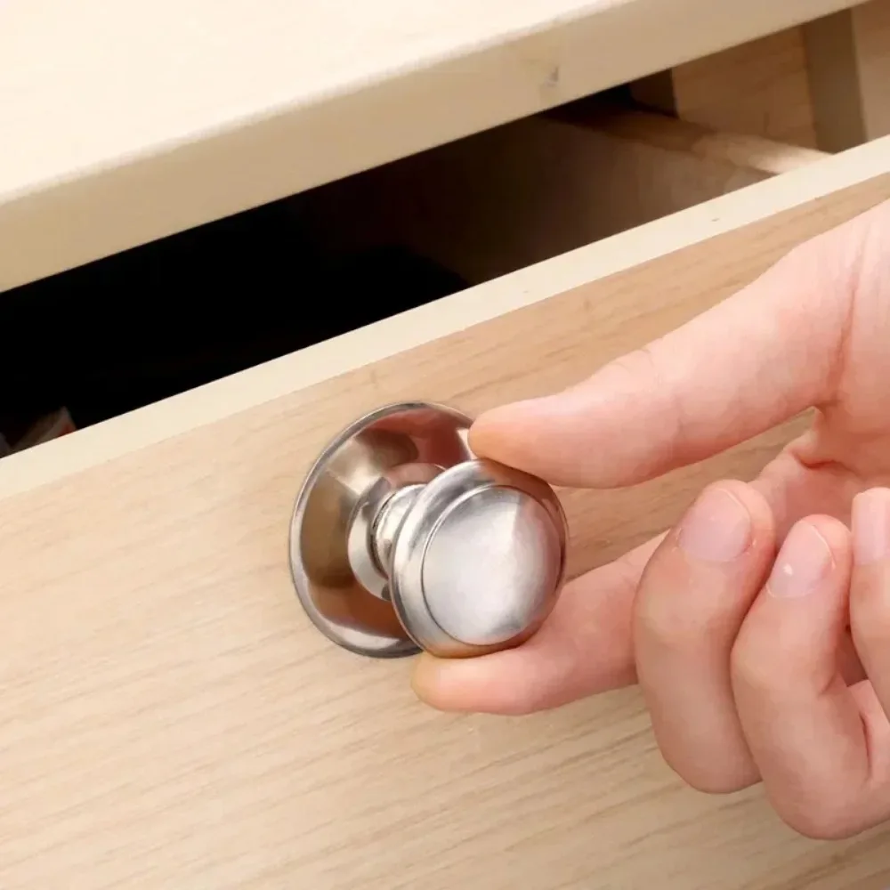 10/1PC Punch-free Drawer Handle Stainless Steel Self-Adhesive Round Handle Kitchen Cabinet Window Door Wardrobe Handle Wall Hook