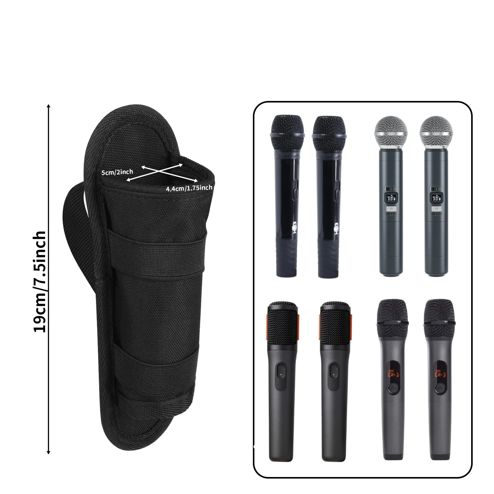 

Microphone Holder for JBL Partybox Mic Series K Song Live Microphone Holder Storage Bag Black