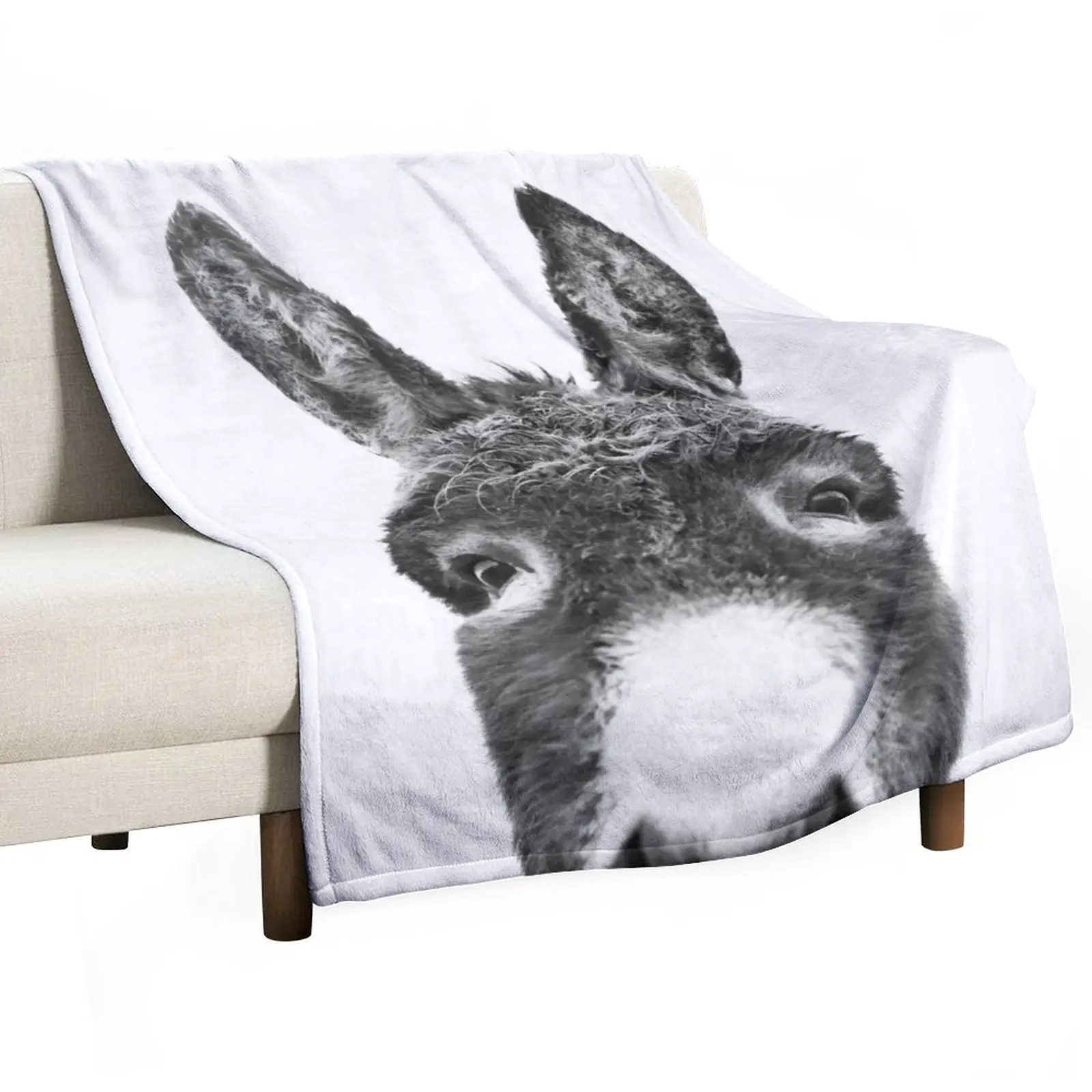 

Peeking Donkey Throw Blanket Multi-Purpose Blankets For Baby Blankets