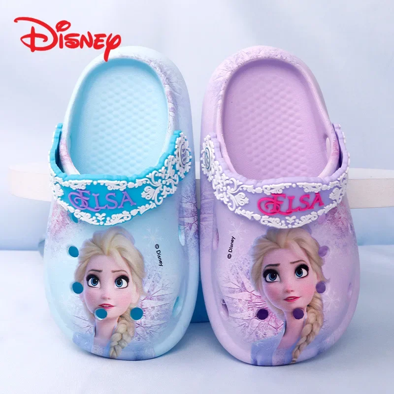 Disney Children\'s flip-flops Girl Princess Elsa Cute EVA Lightweight non-slip thick sole Frozen Elsa sandales