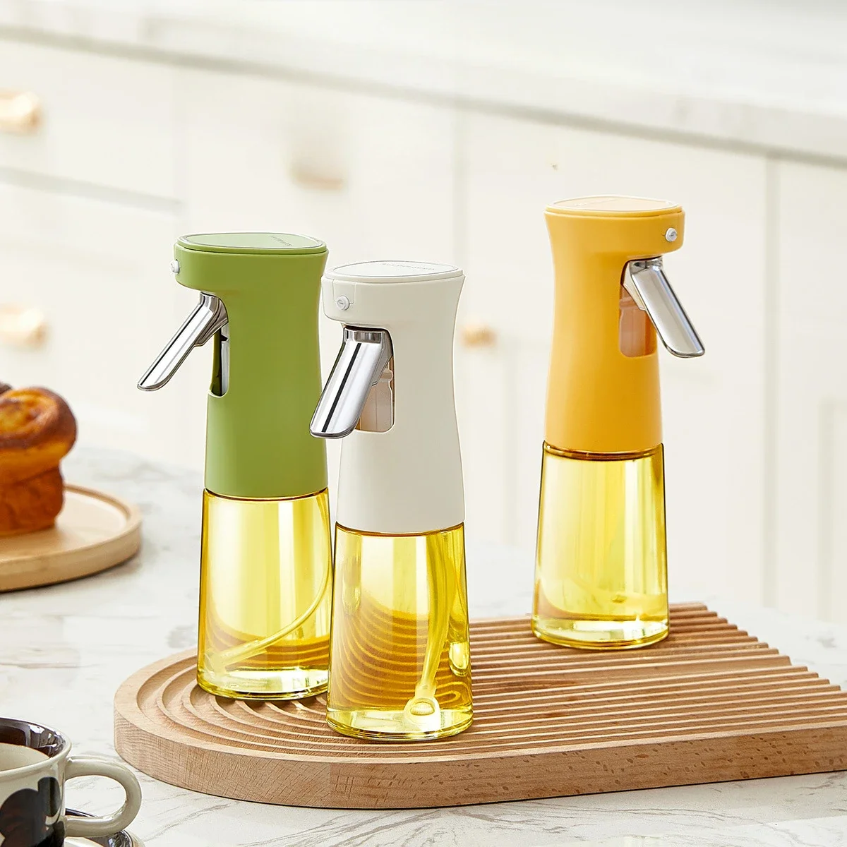 2024 New Oil Spray Bottle Kitchen Cooking Olive Oil Dispenser Airfryer BBQ Baking Vinegar Sauce Sprayer Containers Oil Dispenser