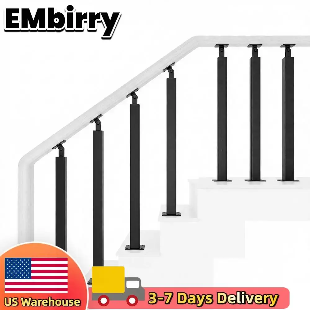 

35/37inch Stair Railing Post Metal Railing Stair Post with Screws Kit 270°Adjustable (Handrail Not Included) for Deck Balcony
