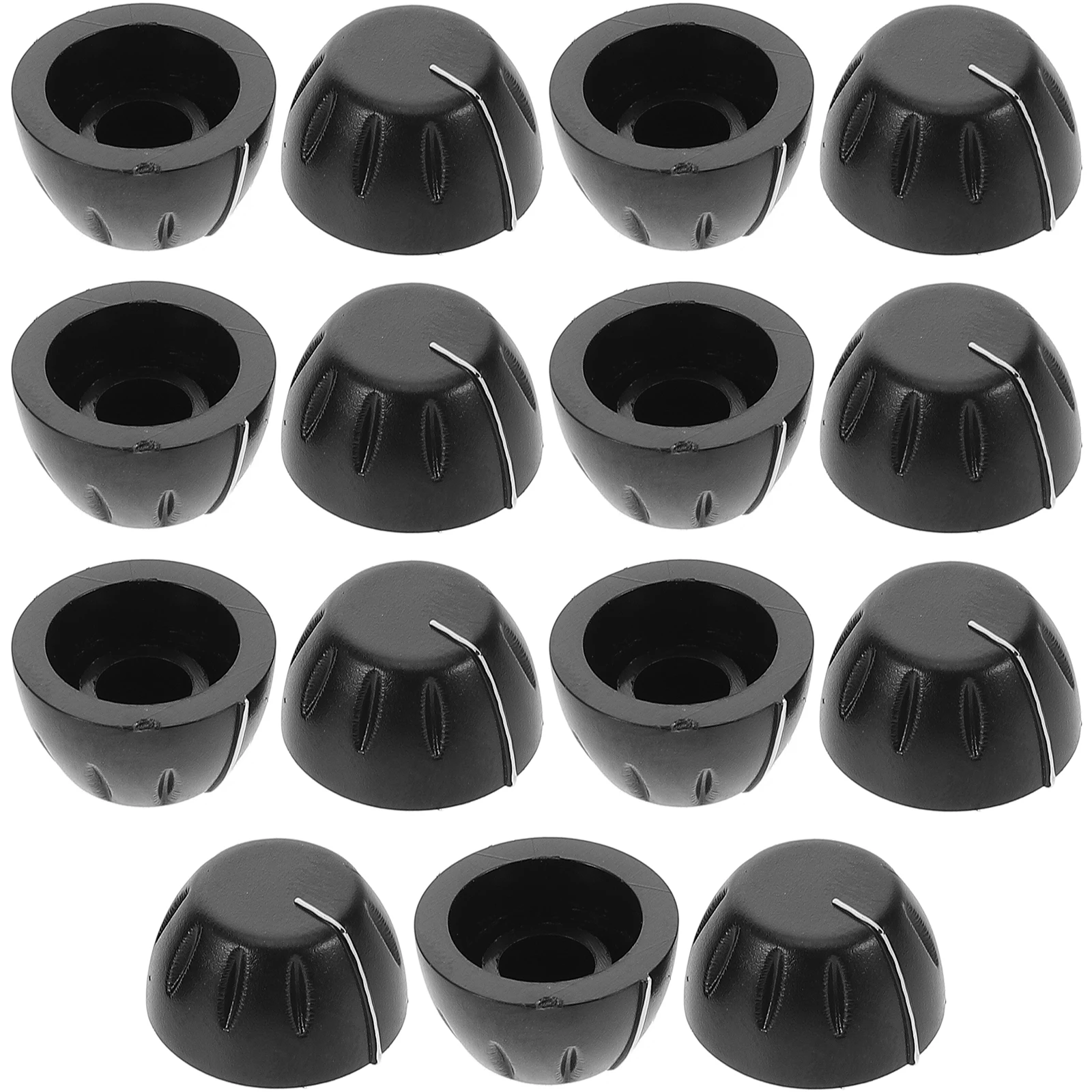 

15 Pcs Electric Guitar Knob Cap Knobs Replacement for Volume Control Component Tone Black Round