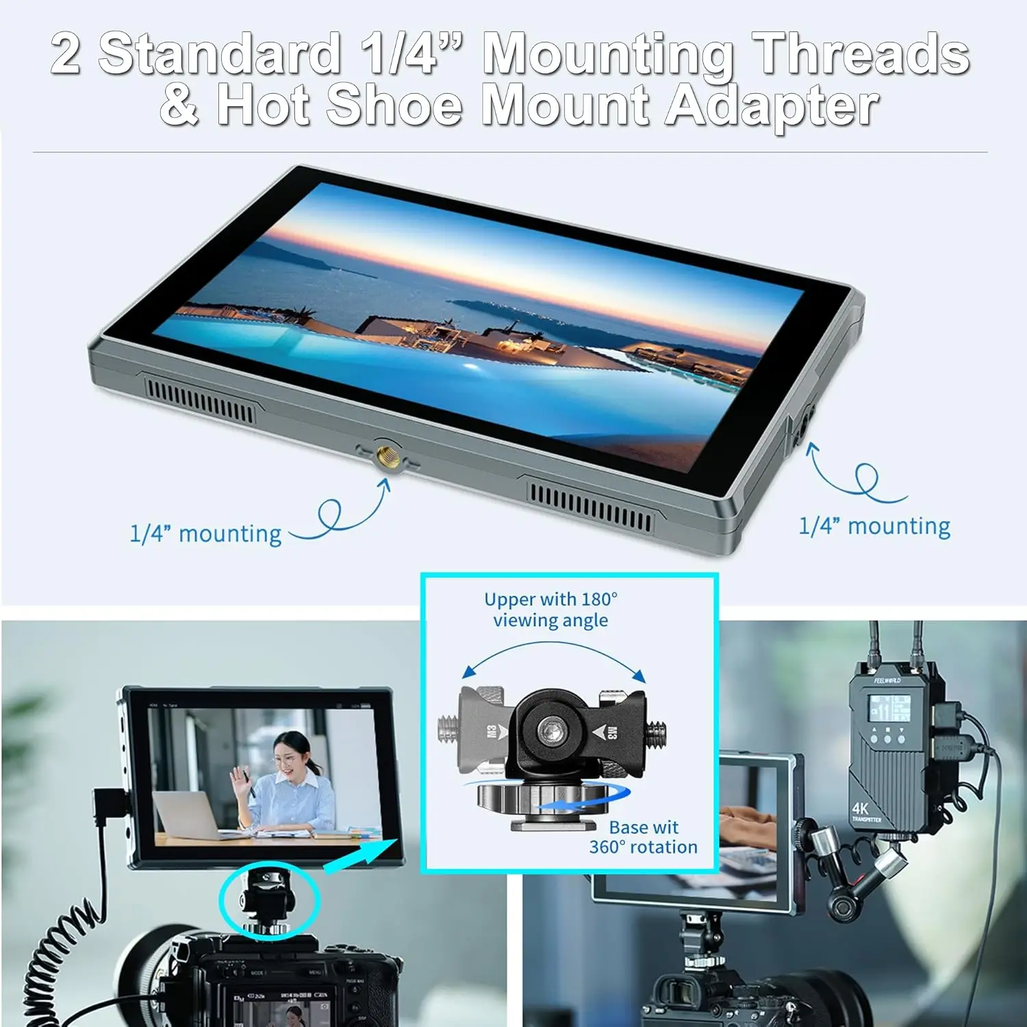 FEELWORLD FW759 PRO Field Monitor Camera DSLR 7 Inch Touch Screen 4K HDMI Video Assist IPS OEM Factory Direct Supply