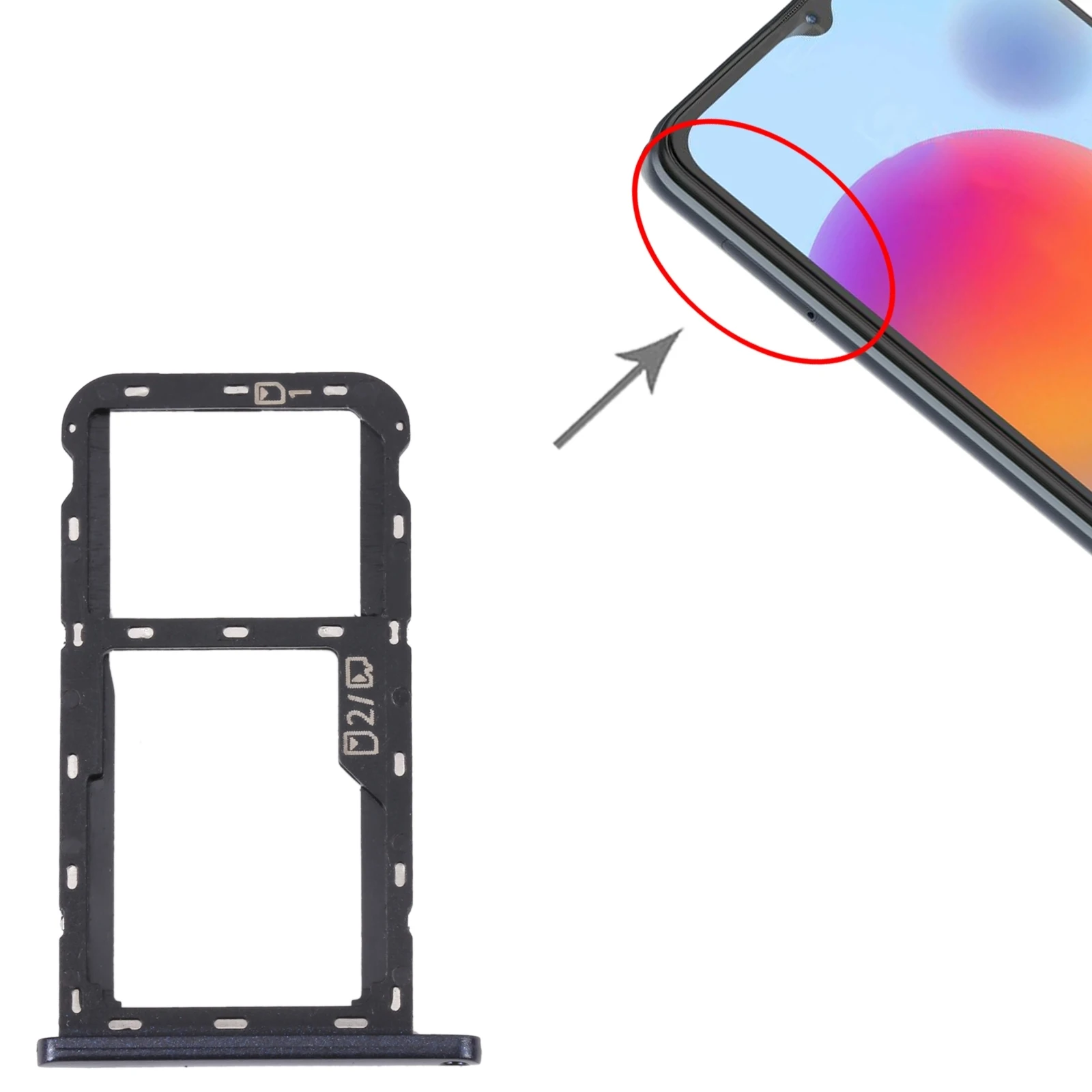 Vassoio Porta SIM + SD Per ZTE Blade A51: Ricambio Compatibile E Facile Da Montare