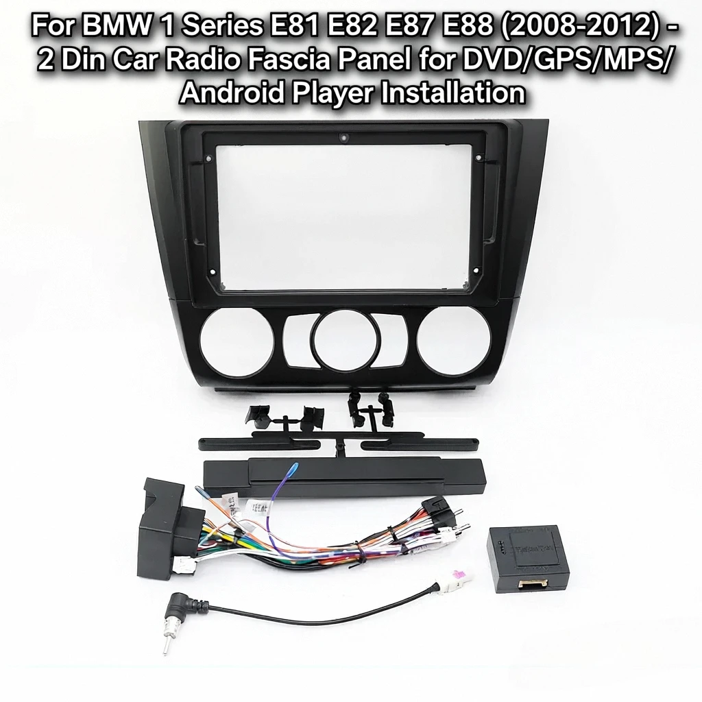 

For BMW 1 Series E81 E82 E87 E88 2008-2012 Car Radio Fascia, 2 Din Dash Frame Panel for DVD/GPS/MP5 Android Player Installation