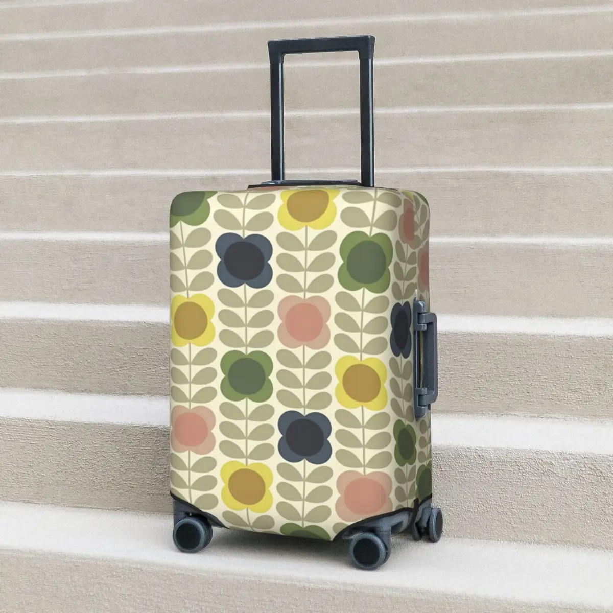 Orla Kiely cubierta de maleta con estampado de flores, accesorios de equipaje prácticos para viaje y vuelo, protección