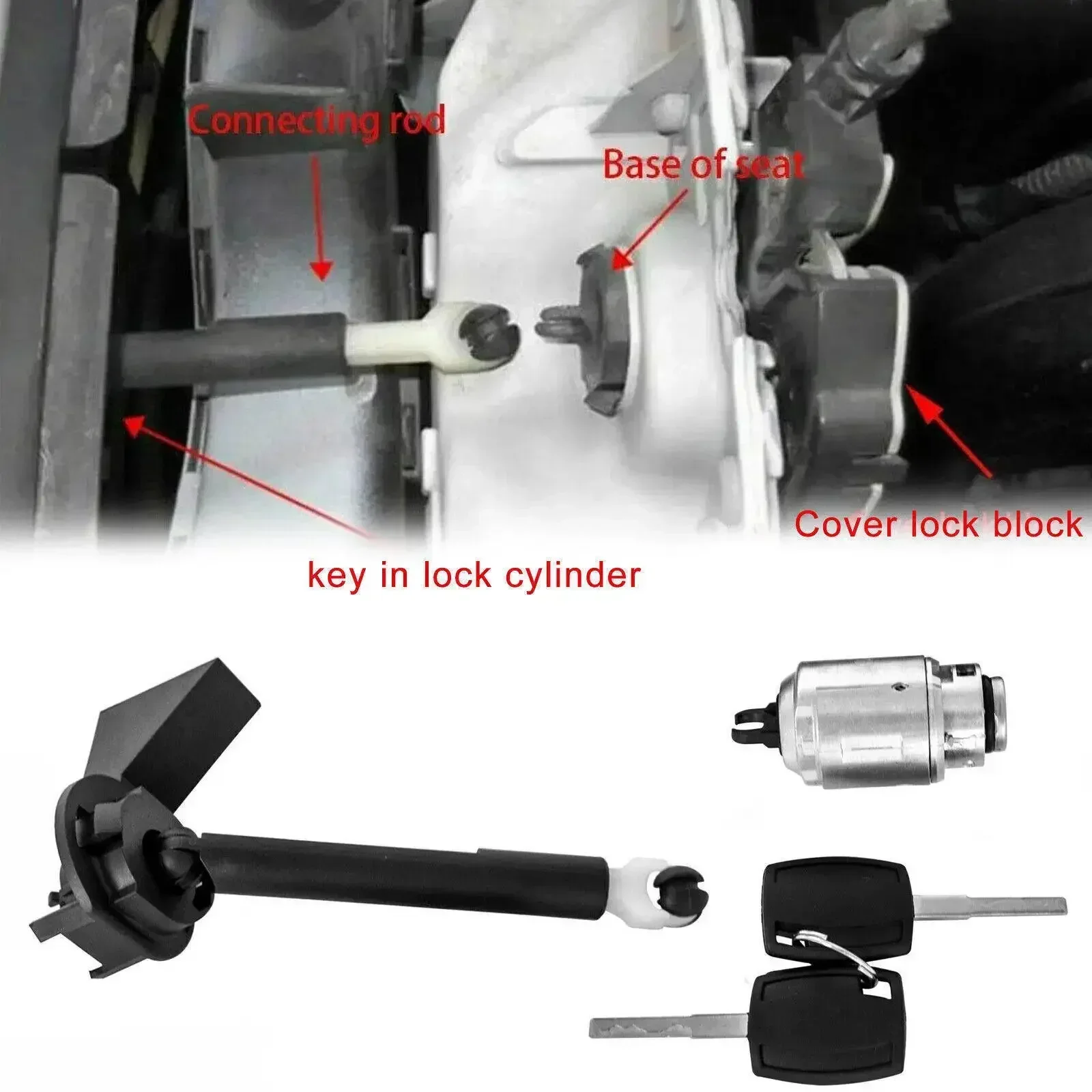 1 Satz für Ford Focus Front Bonnet Release Lock Latch Catch Repair Set mit 2 Schlüsseln MK2 2004–2012 1355231 – Detail 8