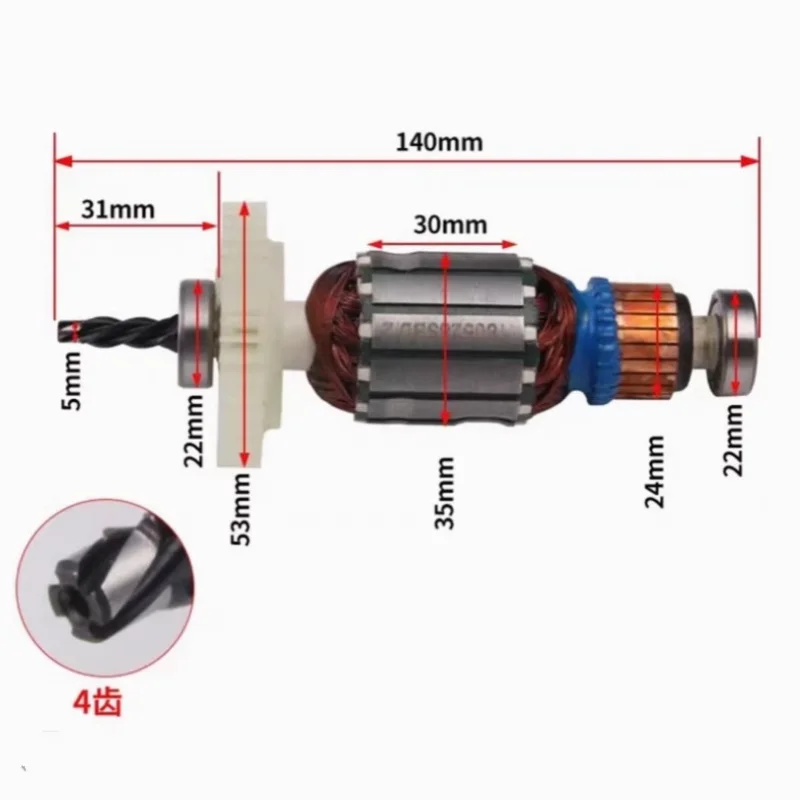 

Original Rotor 4100450001 for Stanley STCD1080b2 STDR5510 550W10mm Speed Regulating Hand Electric Drill Power Tool Accessories