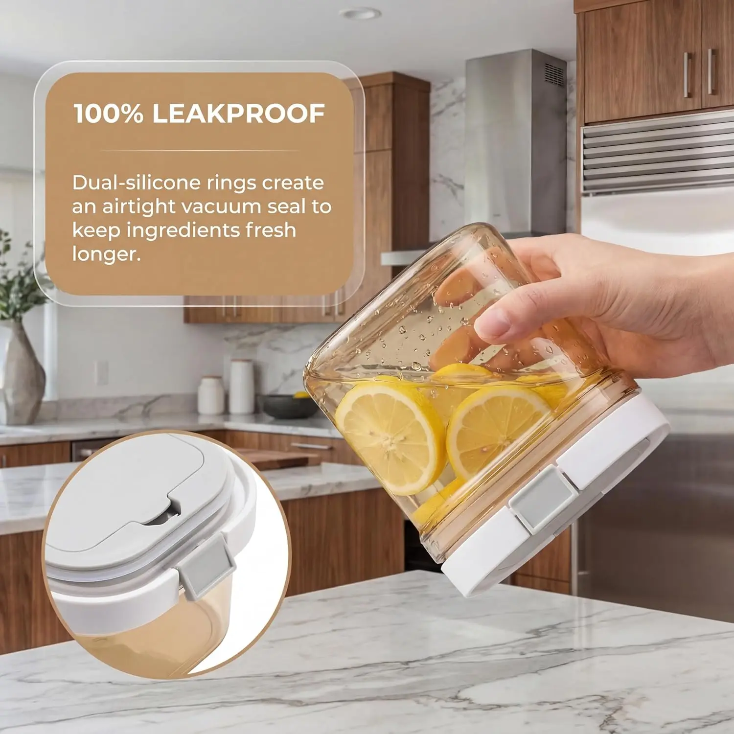 2pcs Coffee Canister with Scoop Airtight Coffee Storage Container Amber Light Blocking Jar Wide Mouth for Coffee Beans Sugar view 3