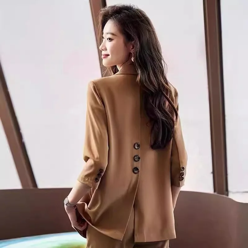 Design Sense Niche Suit Jacket Women's 2024 Spring and Autumn New Korean Version Fashionable Casual Temperament thin Suit set WF