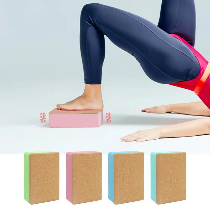 Cork Yoga Block Non Slip High Density Exercise Block Soft Portable Exercise Blocks Indoor & Outdoor Yoga Accessories