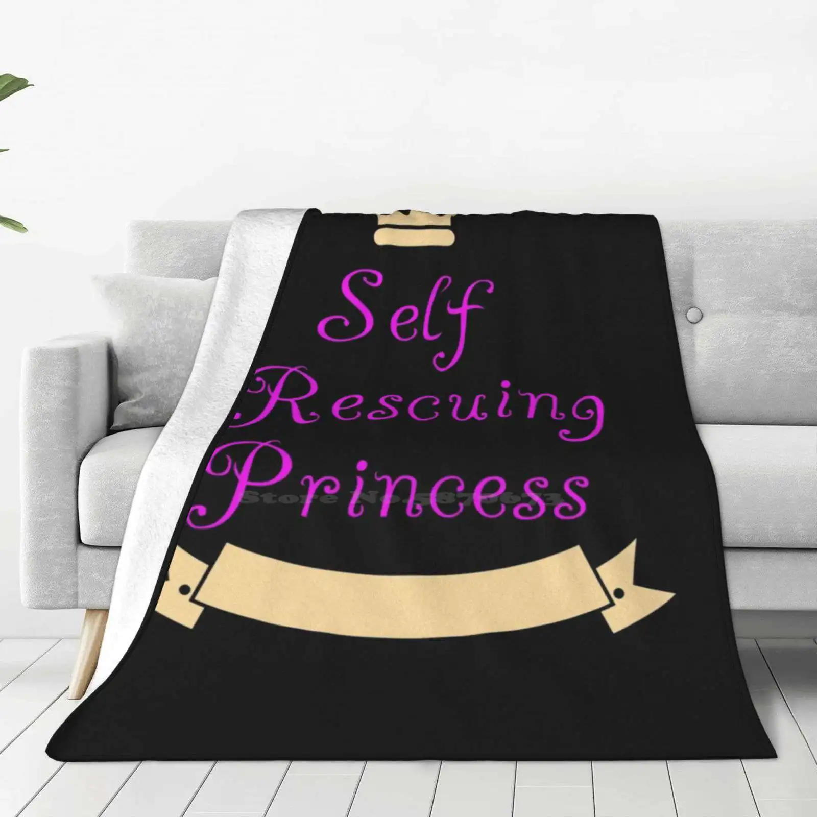 Self Rescuing Princess-Female Empowerment Gifts-Feminist Gifts Four Seasons Comfortable Warm Soft Throw Blanket Self Rescuing